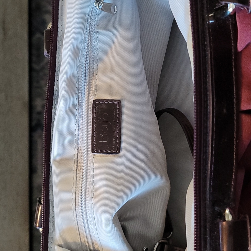 Beijo Suede Tote Cranberry & Eggplant - Picture 6 of 6